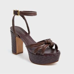 SCHUTZ Dark Brown Braided Platform Sandals